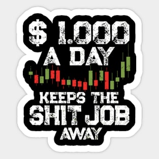 Quit Day Job Day Trader Motivation Stock Forex Trading Sticker